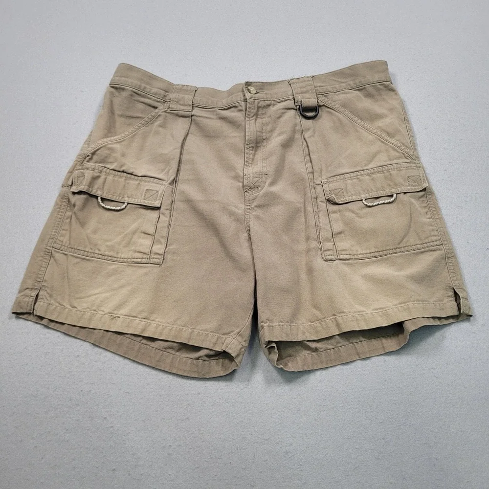 Columbia PFG Mens XL Khaki Half Moon Cargo Shorts FM4012 Fishing Hiking Tan